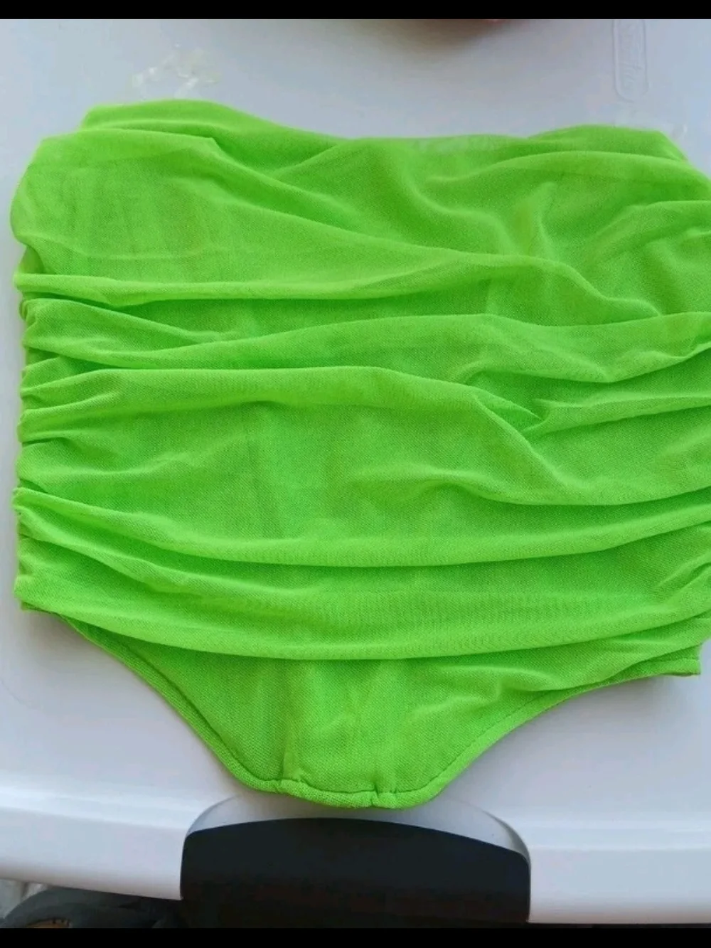 Steve Madden Dahlia Boned Corset Top in Neon Green 💚 Strapless Ruched Camisole - Picture 4 of 6